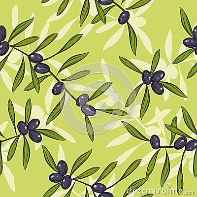 Seamless realistic olive oil background Vector Illustration
