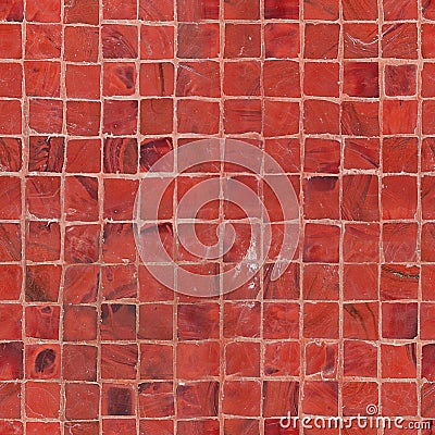 Seamless red mosaic tile texture Stock Photo