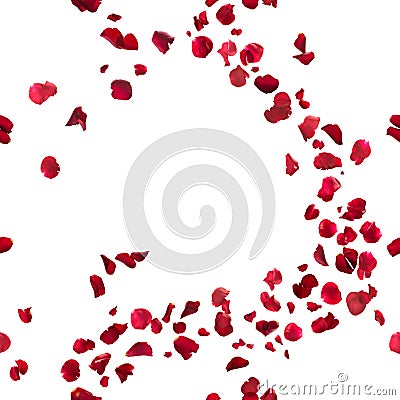 Seamless Red Rose Petals Breeze Stock Photo