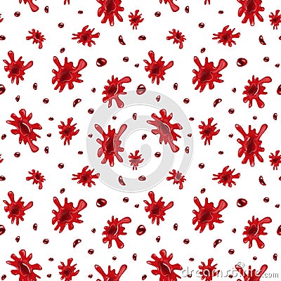 Seamless red spots and spray Vector Illustration