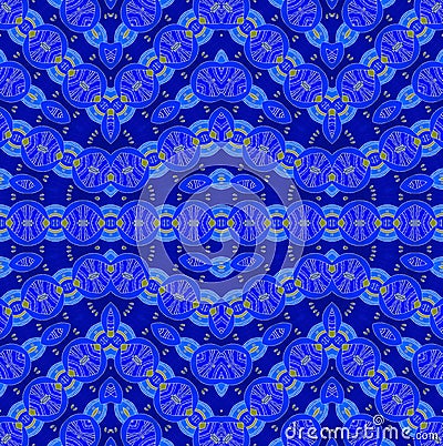 Seamless regular zigzag pattern turquoise blue brown Stock Photo