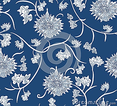 Seamless repeat hand made china pattern Vector Illustration