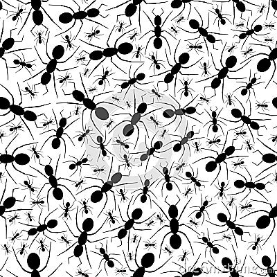 Seamless Repeating Ant Pattern Vector Illustration