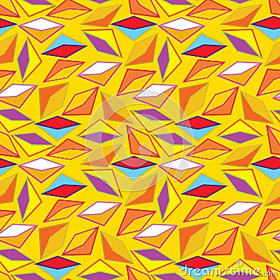 Seamless repeating background from multicolored triangles Vector Illustration