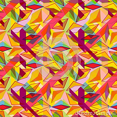 Seamless repeating background from multicolored triangles Vector Illustration