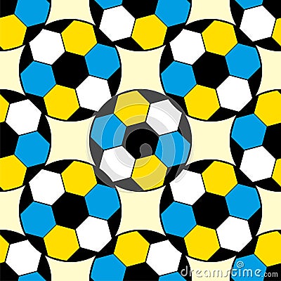 Seamless repeating of football soccer pattern illustration Vector Illustration