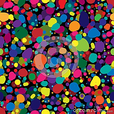 Seamless repeating pattern of color spots Vector Illustration