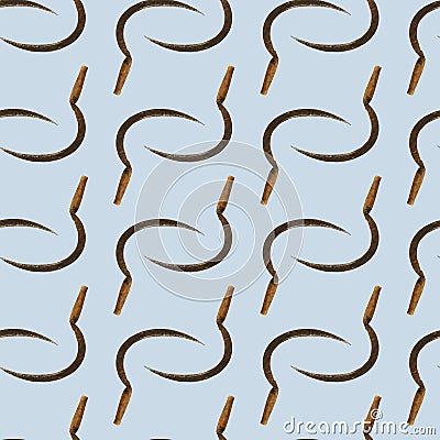 Seamless repeating pattern with vintage sickle Stock Photo