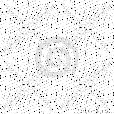Seamless reticulate 3D netting pattern. Vector Illustration