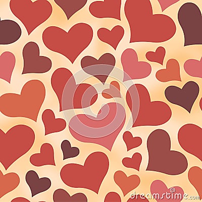 Seamless retro All Lovers Day pattern with color hearts Stock Photo