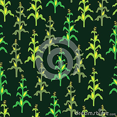 Seamless retro corn field pattern Stock Photo