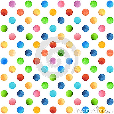 Seamless retro geometric pattern with polka dots. Stock Photo