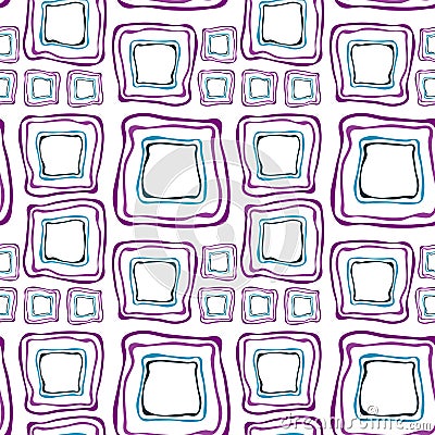 Seamless retro squares purple and blue Stock Photo