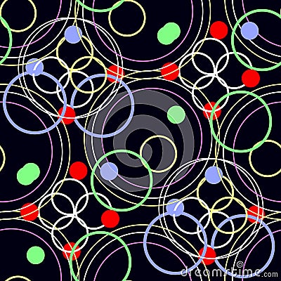 Seamless rings retro pattern. 1960s style. colorful circle Backgrounds textures shop eps 10 Stock Photo
