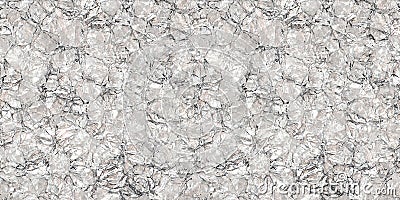 Seamless ripped and crumpled silver aluminum foil background texture. Stock Photo