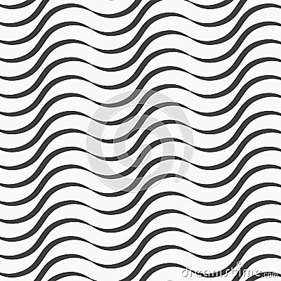 Seamless ripple pattern. Repeating vector texture. Striped waves. Graphic background. Vector Illustration