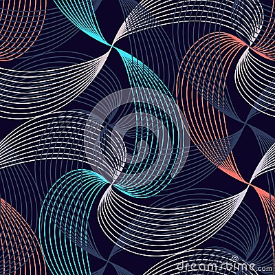 Seamless ripple vector pattern. Repeating vector texture. Wavy graphic background. Vector Illustration