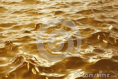 seamless rippling waves in gold, continuously flowing in smooth motion, creating a dynamic and Stock Photo