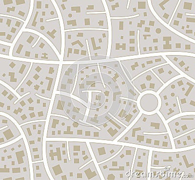 vector seamless road city map Vector Illustration