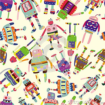 Seamless robot pattern Vector Illustration