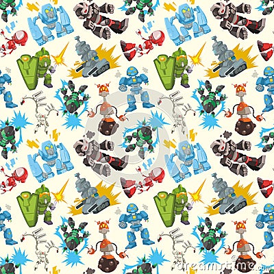 Seamless Robot pattern Vector Illustration