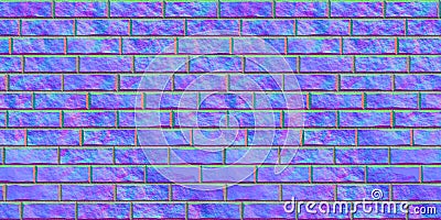 Seamless rough subway brick wall normal map background texture Stock Photo