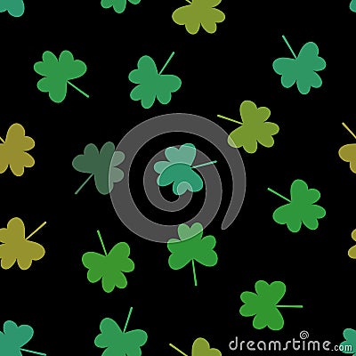 Seamless saint patrick day pattern with shamrock for wrapping paper and clothes print and notebooks and festive Cartoon Illustration