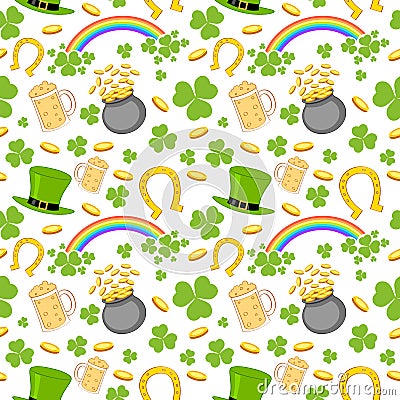 Seamless Saint Patricks Day Background Vector Illustration