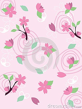 Seamless sakura spring floral pattern Vector Illustration