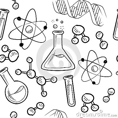 Seamless science lab background Vector Illustration