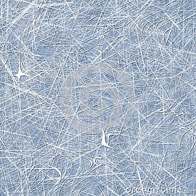 Seamless scratched ice surface background. Frozen water skating line marks on cool blue texture. Winter slippery Stock Photo