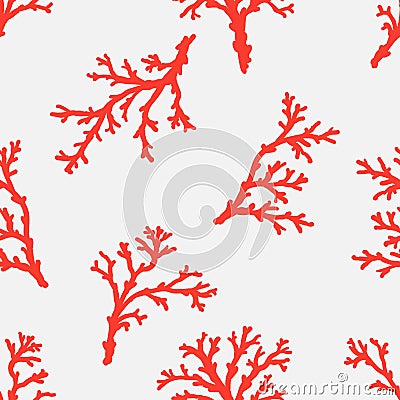 Seamless sea coral pattern Vector Illustration