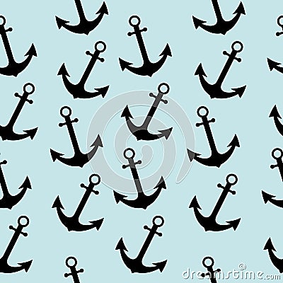 Seamless sea sailor pattern with anchor. Abstract repeat background, cartoon illustration can be used as textile printing, Cartoon Illustration