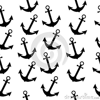 Seamless sea sailor pattern with anchor. Abstract repeat background, cartoon vector illustration can be used as textile printing, Cartoon Illustration