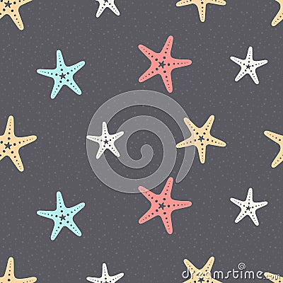 seamless seamless sea star, starfish pattern and background vector illustration Vector Illustration