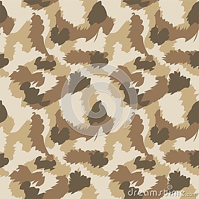 Seamless set of camouflage desert pattern. Vector Illustration
