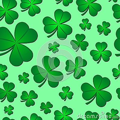 Seamless Shamrock Pattern Vector Illustration