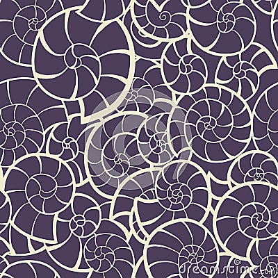 Seamless shells background Vector Illustration