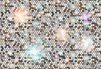 Seamless shimmer with shiny light paillettes. Sparkle glitter glamour background. Glittering sequins club screen. Abstract Vector Illustration