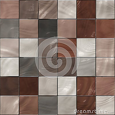 Seamless shiny tiles texture in brown shades Stock Photo