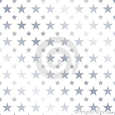 Seamless Silver Star Pattern Background. Stock Photo