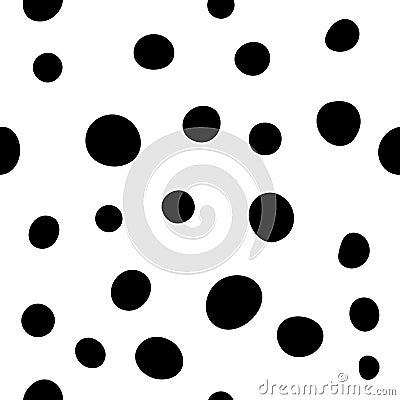 Seamless simple dots pattern. Dalmatian texture. Vector Illustration