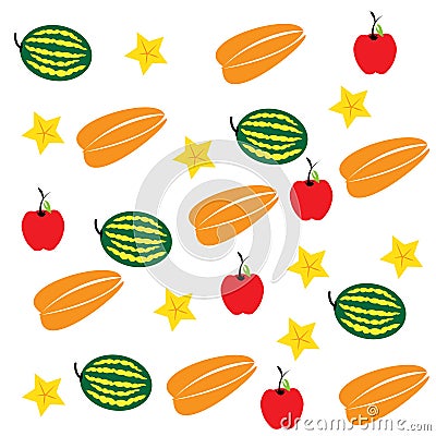 Seamless simple fruit vector design Vector Illustration