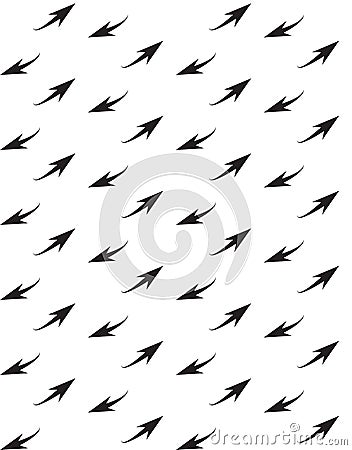 Seamless simple pattern of oppositely directed arrows. Vector Illustration