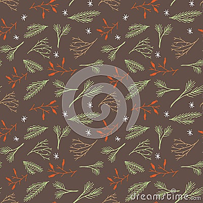 Seamless simple vector graphics pattern. Tile Christmas background Vector Illustration