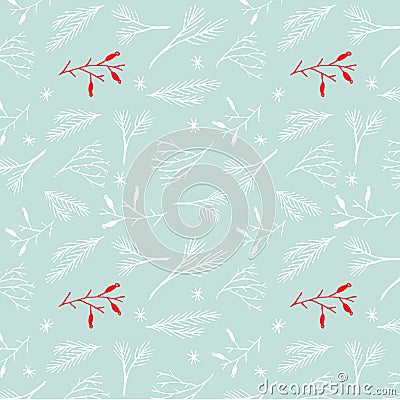 Seamless simple vector graphics pattern. Tile Christmas background Vector Illustration