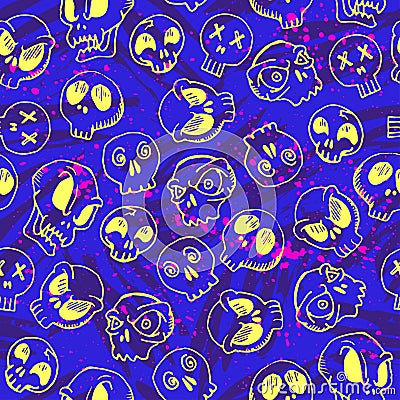 Seamless skull pattern for Halloween. Holidays wallpaper Stock Photo