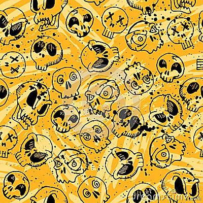 Seamless skull pattern for Halloween. Holidays wallpaper Stock Photo