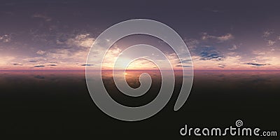 Seamless 360 Sky Panorama Sunset Stock Photo