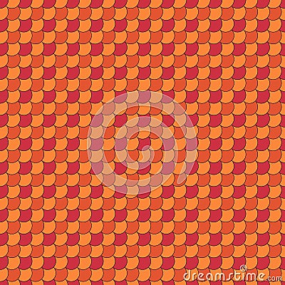 Seamless small scales pattern. Japan traditional ethnic embroidery ornament. Repeated color scallops. Repeat scallop background. Vector Illustration